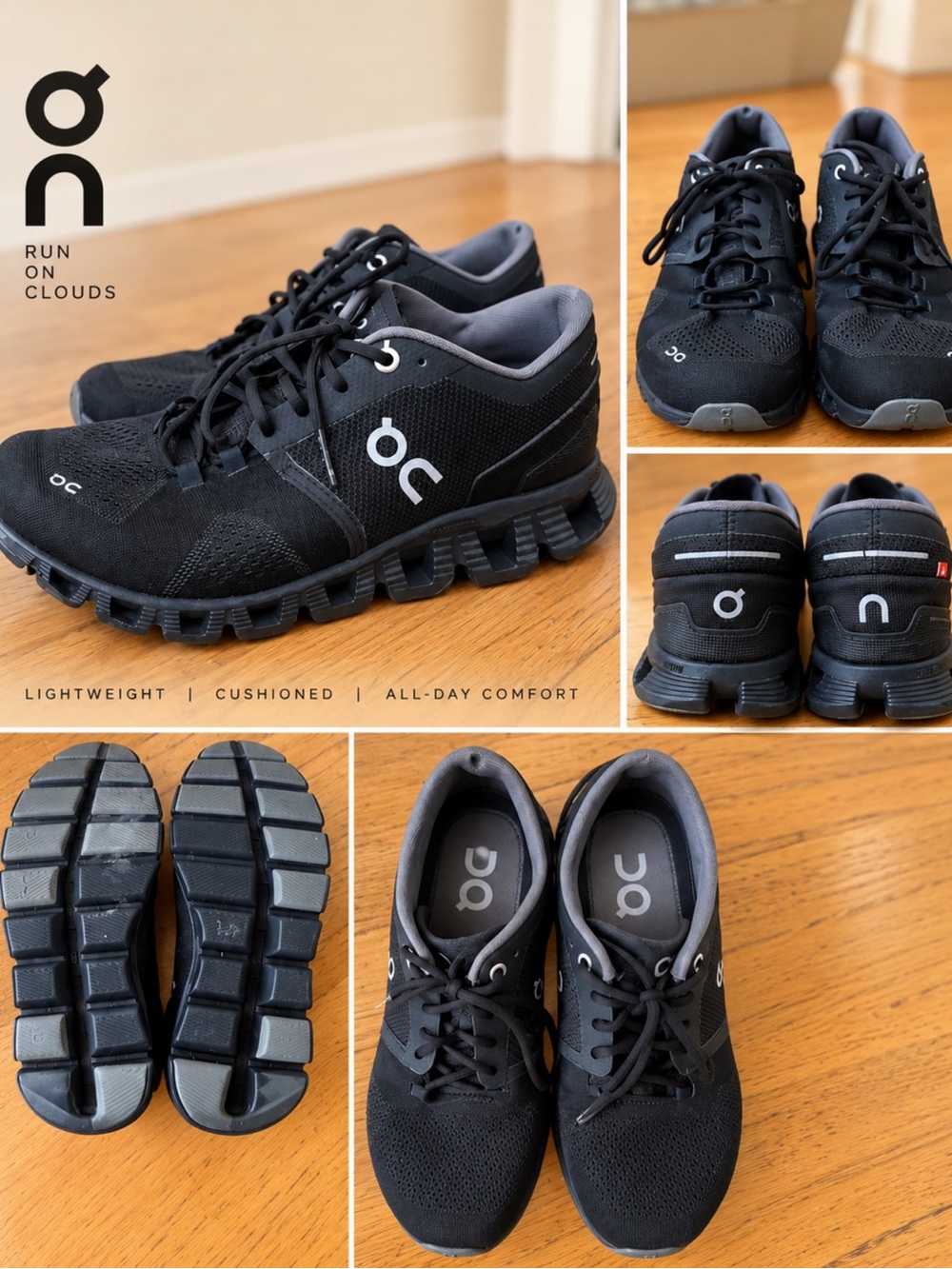 On Cloud Women’s Black CloudTec Running Walking Shoes Size 6.5